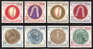 Congo, Peoples Republic Scott 344-51 MNHOG - 1975 Ancient Money Set - SCV $8.25