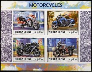 SIERRA LEONE 2017 MOTORCYCLES SHEET MINT NEVER HINGED