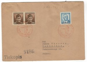 Czechoslovakia 1946 Censored Cover to Poland Cancellation Second World War II