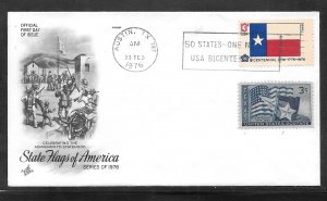 Just Fun Cover #1660 FDC TX. State Flag Artcraft Cachet. (A1490)