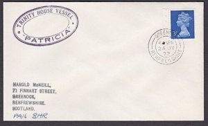 GB SCOTLAND 1972 Greenock cover : TRINITTY HOUSE VESSEL - PATRICIA cachet...x976 