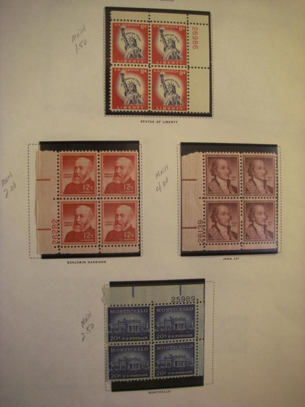 Scott 1030-1052 Liberty Series Plate Blocks, Complete, MNH