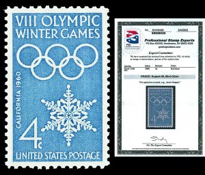 Scott 1146 1960 4c Winter Olympics Issue Mint Graded Superb 98 NH with PSE CERT!