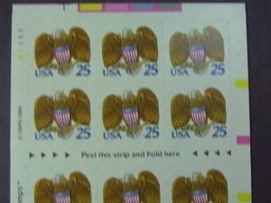 U.S.# 2431a(BC52)-MINT/NEVER HINGED--BOOKLET PANE OF 18--SHIELD & EAGLE--1989