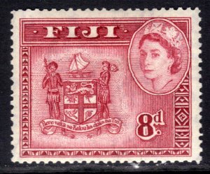 Fiji 1954 - 59 QE2 8d Deep Carmine Red MM SG 288 ( R833 )