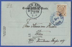 AUSTRIALLOYD 1898  PPC, Blue LLOYD AUSTRIACO LXII ship cancel of Graf Wurmbrand