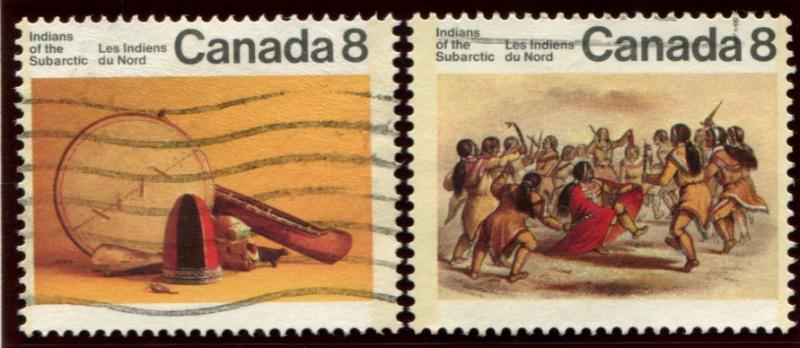 574-575 Canada 8c Indians of the Subarctic sgls, used