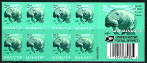 US 2024, Save Manatees Booklet Pane of 20 Forever Stamp Scott # 5851 , VF MNH**