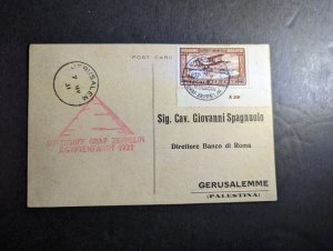 1931 Egypt Airmail Graf Zeppelin LZ 127 Cover Alexandria to Jerusalem Palestine