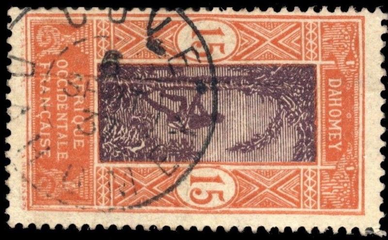 DAHOMEY - 1937 - CAD DOUBLE CERCLE COVÉ / DAHOMEY SUR N°48