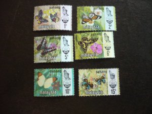 Stamps - Malaya Pahang- Scott# 90-95 - M Hinged & Used Part Set of 6 Stamps