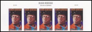 US 4856a Black Heritage Shirley Chisholm imperf NDC header strip 5 MNH 2014