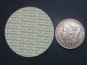 ​AJMAN-AIRMAIL-FIRST MAN ON THE MOON-APOLLO 11-ALUMINIUM REPLICA ROUND STAMP