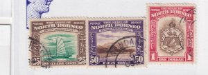 NORTH BORNEO #203-205 1939 Used ship crest
