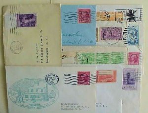 US 10 DIFF. SMALL COVERS TO C .E. NICKLES 1930'S ALL CACHETED