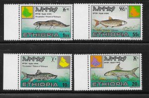 Ethiopia 1985 Freshwater Fish Sc 1118-1121 MNH A1809