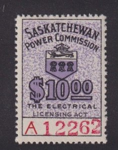 Saskatchewan Electrical Inspection Stamp SE27, mint hinged
