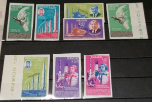 Paraguay 1964 space travel imperforated specimen set MNH