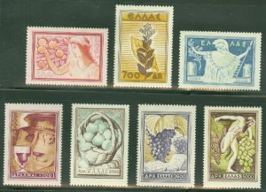 GREECE #549-55 Complete set, National products, og, LH, VF, Scott $101.80