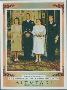 Aitutaki 1997 SG698 Royal Golden Wedding MS MNH