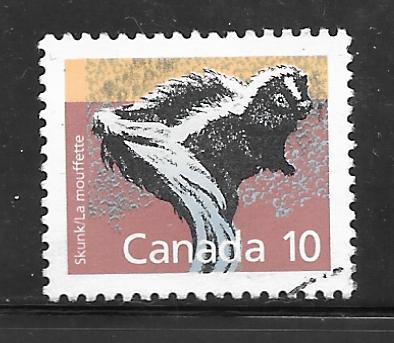 Canada 1160a: 10c Striped Skunk (Mephitis mephitis), used, VF
