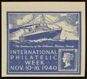 1940 International Stamp Week Poster Stamp MNH United Kingdom