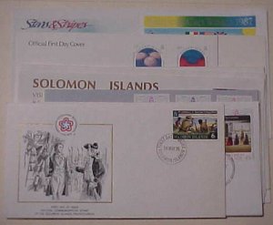 SOLOMON ISLANDS  12 DIFF. FDC 1 CARD 1972-1988 CACHET UNADDRESSED