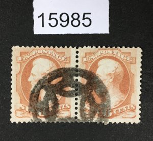 MOMEN: US STAMPS # 159 NYFM PAIR USED LOT #15985