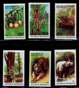 Indonesia Scott 1622 short set of 6/10  stamps  from Flora and Fauna block