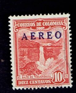 COLOMBIA SCOTT#C231 1953 10c AERO OVERPRINT OF #570 - USED