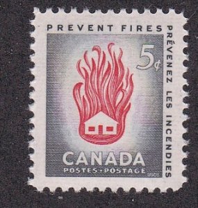 Canada # 364, House on Fire, Fire Prevention. Light Hinged