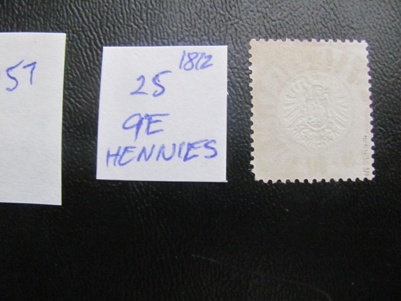 Germany 1872 USED SIGNED HENNIES MI. 25 SC 23 VF 9 EUROS (157) NICE CANCEL