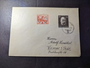 1941 Germany British Channel Islands Feldpost Cover Jersey CI to Weimar Thur