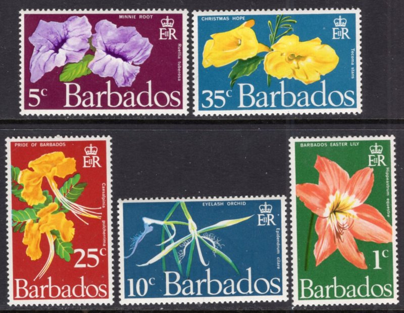 Barbados 348-352 Flowers MNH VF