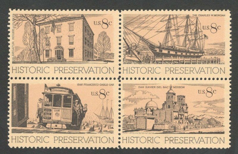 1440-1443 Historic Preservation Block Of 4 Mint/nh FREE SHIPPING