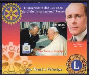Sao Tome and Principe 2005 Rotary-Lions Club/Pope John Paul II S/S Imperf.MNH
