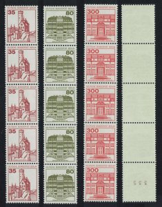 Germany German Castles 35pf 80pf 300pf Coils CV£46+ 1982 MNH