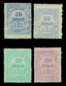 BRAZIL 1890  NEWSPAPER STAMPS  10r-100r set   Scott # P19-P21 unused