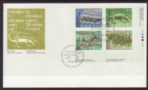 Canada 1309a Primitive Vertebrates Plate Block U/A FDC