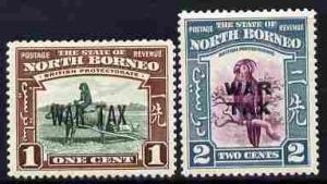 North Borneo 1941 War Tax overprint set of 2 unmounted mi...