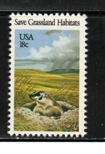 1922  * SAVE GRASSLAND HABITATS *   U.S. Postage Stamp MNH