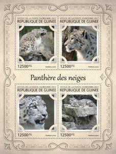 GUINEA - 2017 - Snow Leopard - Perf 4v Sheet - M N H