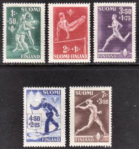 Finland Scott B69-73  complete set  F to VF mint no gum as issued.