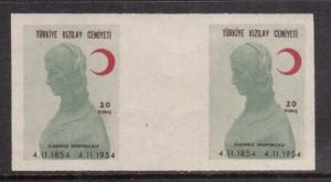 Turkey #RA167 VF/NH Imperf Gutter Pair Variety