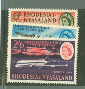 Rhodesia & Nyasaland #180-182 Mint (NH) Single (Complete Set)