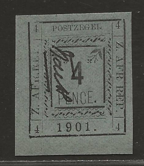 TRANSVAAL SC# 186(SG#12a) NO PERIOD AFTER RIGHT 'AFR'  VF/MLH