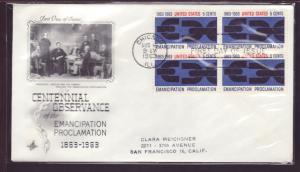 US Emancipation Proclamatio B/4 Artcraft Typed FDC BIN 10794