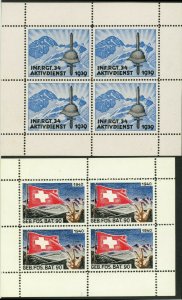 SWITZERLAND WWII Military Swiss Army Stamps Postage Sheets Collection Mint NH OG