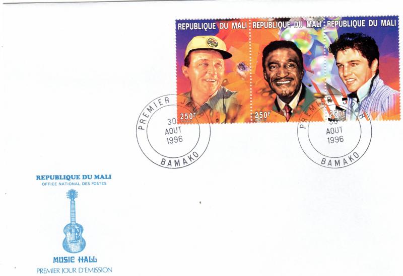 Mali 1996 Sc#793 Sinatra/Martin/Presley/Cole/Davis Jr/Entertainers Set(9) FDC