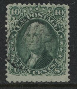 USA 1861 10 cent green Washington used (JD)